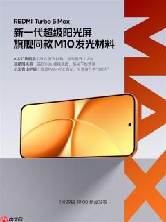 REDMI Turbo 5 Max搭载新一代超级阳光屏：6.83英寸、3500nits亮度