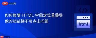如何修复 HTML 中因定位重叠导致的超链接不可点击问题