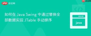 如何在 Java Swing 中通过替换全部数据实现 JTable 手动排序