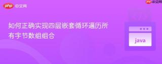 如何正确实现四层嵌套循环遍历所有字节数组组合
