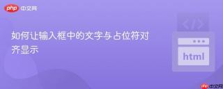 如何让输入框中的文字与占位符对齐显示