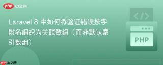 Laravel 8 中如何将验证错误按字段名组织为关联数组（而非默认索引数组）