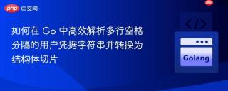 如何在 Go 中高效解析多行空格分隔的用户凭据字符串并转换为结构体切片