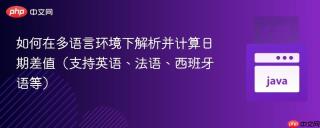如何在多语言环境下解析并计算日期差值（支持英语、法语、西班牙语等）