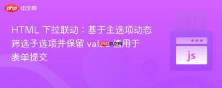 HTML 下拉联动：基于主选项动态筛选子选项并保留 value 值用于表单提交