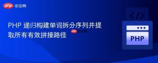 PHP 递归构建单词拆分序列并提取所有有效拼接路径