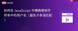 如何在 JavaScript 中精确替换字符串中的用户名（避免子串误匹配）