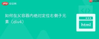 如何在父容器内绝对定位右侧子元素（div4）
