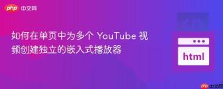 如何在单页中为多个 YouTube 视频创建独立的嵌入式播放器