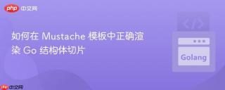 如何在 Mustache 模板中正确渲染 Go 结构体切片