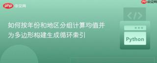 如何按年份和地区分组计算均值并为多边形构建生成循环索引