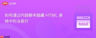 如何通过内联脚本隐藏 HTML 表格中的当前行