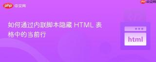 如何通过内联脚本隐藏 HTML 表格中的当前行