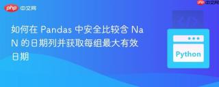 如何在 Pandas 中安全比较含 NaN 的日期列并获取每组最大有效日期