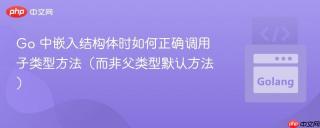 Go 中嵌入结构体时如何正确调用子类型方法（而非父类型默认方法）
