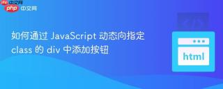 如何通过 JavaScript 动态向指定 class 的 div 中添加按钮

