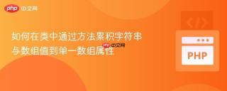 如何在类中通过方法累积字符串与数组值到单一数组属性