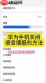 如何关闭华为语音助手来电语音播报