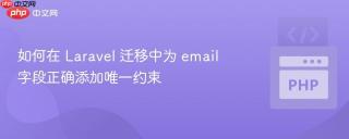如何在 Laravel 迁移中为 email 字段正确添加唯一约束