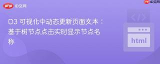 D3 可视化中动态更新页面文本：基于树节点点击实时显示节点名称