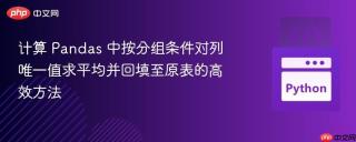 计算 Pandas 中按分组条件对列唯一值求平均并回填至原表的高效方法