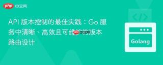 API 版本控制的最佳实践：Go 服务中清晰、高效且可维护的版本路由设计
