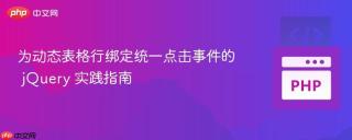 为动态表格行绑定统一点击事件的 jQuery 实践指南