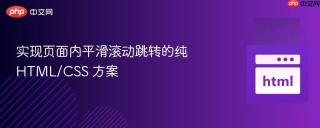 实现页面内平滑滚动跳转的纯 HTML/CSS 方案

