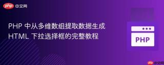 PHP 中从多维数组提取数据生成 HTML 下拉选择框的完整教程