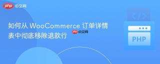 如何从 WooCommerce 订单详情表中彻底移除退款行