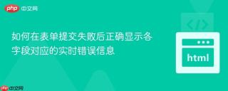 如何在表单提交失败后正确显示各字段对应的实时错误信息