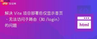 解决 Vite 项目部署后仅显示首页、无法访问子路由（如 /login）的问题