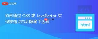 如何通过 CSS 或 JavaScript 实现按钮点击后隐藏下边框