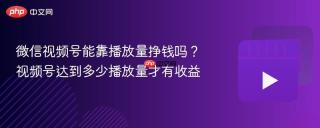 微信视频号能靠播放量挣钱吗?视频号达到多少播放量才有收益