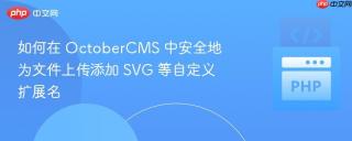 如何在 OctoberCMS 中安全地为文件上传添加 SVG 等自定义扩展名