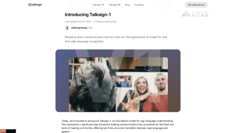 Talksign-1— Talksign推出的AI实时美式手语翻译模型