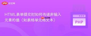 HTML表单提交时如何传递非输入元素的值（如表格单元格文本）