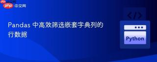 Pandas 中高效筛选嵌套字典列的行数据
