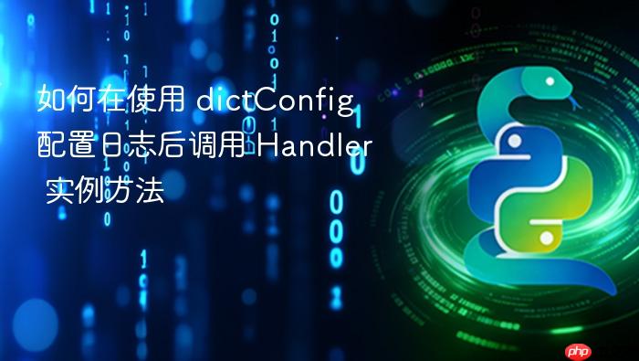 如何在使用 dictConfig 配置日志后调用 Handler 实例方法