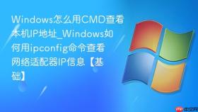 Windows怎么用CMD查看本机IP地址_Windows如何用ipconfig命令查看网络适配器IP信息【基础】