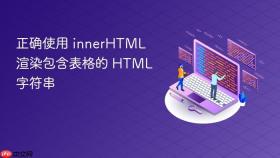 正确使用 innerHTML 渲染包含表格的 HTML 字符串