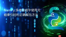 NumPy 多维数组中使用元组索引时的正确解包方法
