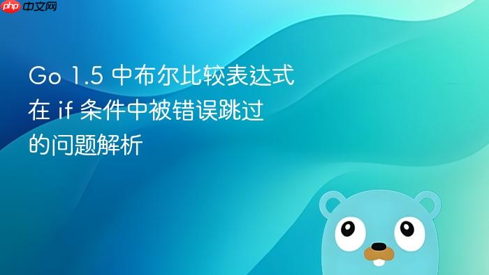 Go 1.5 中布尔比较表达式在 if 条件中被错误跳过的问题解析