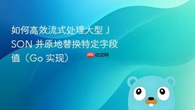 如何高效流式处理大型 JSON 并原地替换特定字段值（Go 实现）
