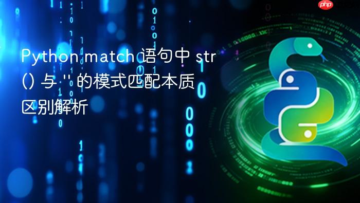 Python match 语句中 str() 与 '' 的模式匹配本质区别解析