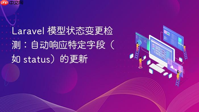 Laravel 模型状态变更检测:自动响应特定字段(如 status)的更新