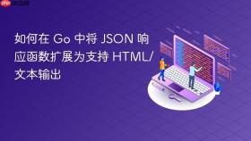 如何在 Go 中将 JSON 响应函数扩展为支持 HTML/文本输出