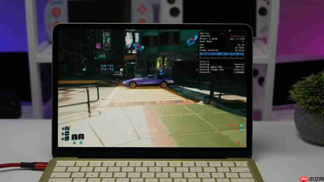 苹果最便宜笔记本MacBook Neo测试 《赛博朋克2077》可跑30帧