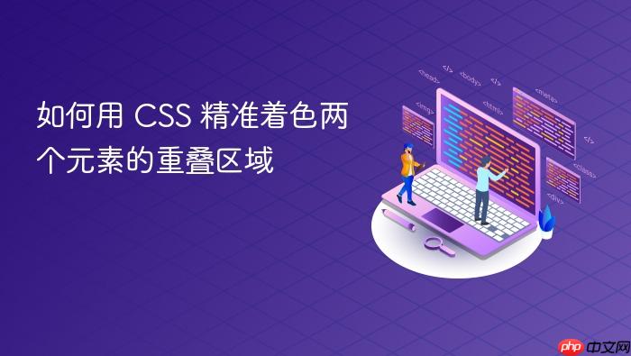 如何用 CSS 精准着色两个元素的重叠区域
