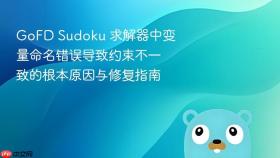GoFD Sudoku 求解器中变量命名错误导致约束不一致的根本原因与修复指南